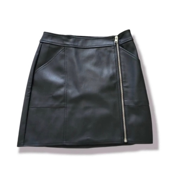 Express Dresses & Skirts - Black Faux Leather with Side Zipper Mini Skirt